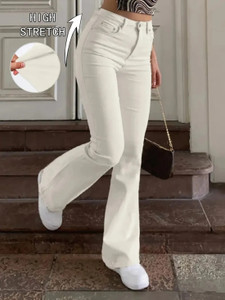 GLOBENAUT Boot-Leg Women Beige Jeans