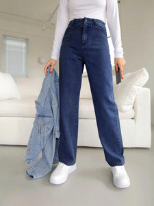 KASHIAN Boyfriend Women Dark Blue Jeans