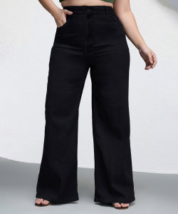 Miss Chase Wide Leg Women Black Jeans