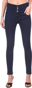 BOTUMQUTE Slim Women Dark Blue Jeans
