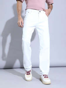 Hence Relaxed Fit Men White Jeans