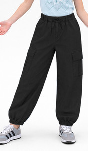 NOVIO Jogger Fit Girls Black Jeans