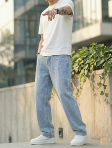 DENIM LOOK Straight Fit Men Light Blue Jeans
