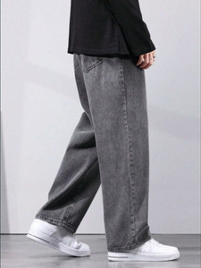Denim Hawk Men Loose Fit Mid Rise Grey Jeans - Image 1