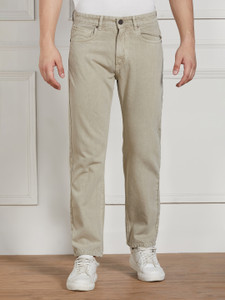 Dennis Lingo Relaxed Fit Men Beige Jeans
