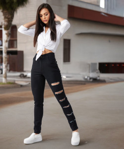 Miss Chase Skinny Women Black Jeans