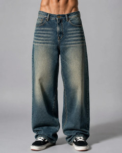 Urban Men Blue Jeans Baggy Fit - Image 4