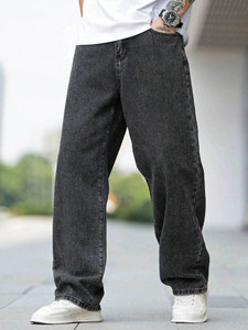 Maahit Loose Fit Men Dark Grey Jeans