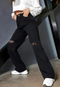 Star4well Relaxed Fit Women Black Jeans