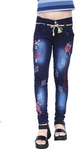 Kundan Slim Girls Dark Blue Jeans