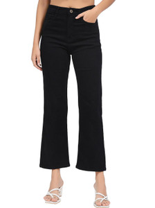 3BUTTERFLIES Flared Women Black Jeans
