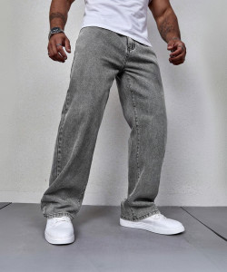 DENIM LOOK Loose Fit Men Grey Jeans