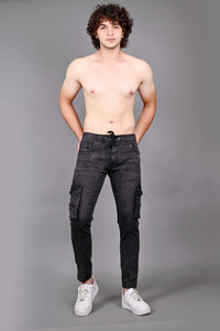 hyooo Jogger Fit Men Black Jeans