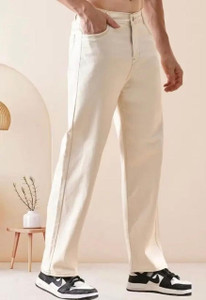 FLAYING Loose Fit Men Beige Jeans - Image 4