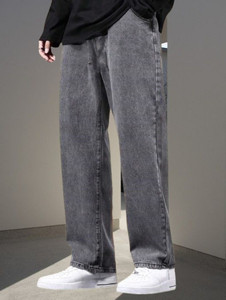 StarForWell Loose Fit Men Grey Jeans - Image 5