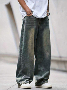YAMEETFIT Baggy Fit Men Light Green Jeans - Image 6