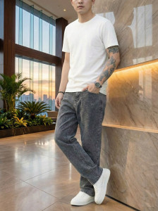 Maahit Loose Fit Men Dark Grey Jeans