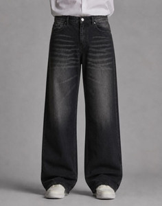 Veliume Wide Leg Men Dark Grey Jeans - Image 4