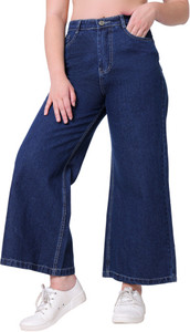 3BUTTERFLIES Flared Women Dark Blue Jeans