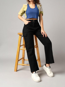 linaria Relaxed Fit Women Black Jeans