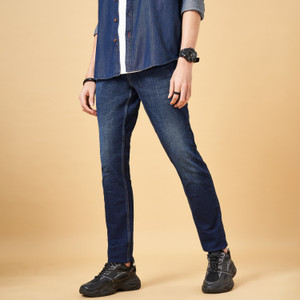 SF Jeans by Pantaloons Skinny Men Dark Blue Jeans