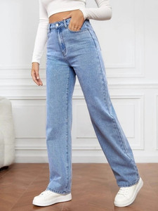 DENIM LOOK Flared Women Light Blue Jeans