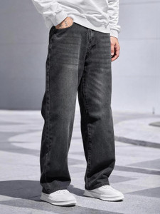 ZARUME Loose Fit Men Grey Jeans