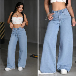 METRONAUT Wide Leg Women Light Blue Jeans
