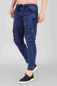 hyooo Jogger Fit Men Dark Blue Jeans