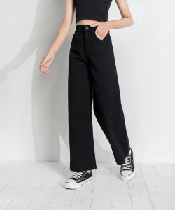 MERCEL Flared Women Black Jeans