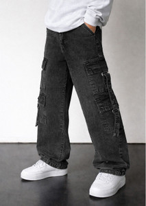 Plus91 Loose Fit Boys Black Jeans