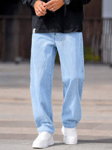 7 CUTS Loose Fit Men Light Blue Jeans - Image 6