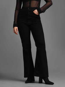 FLYING MACHINE Flared Women Black Jeans