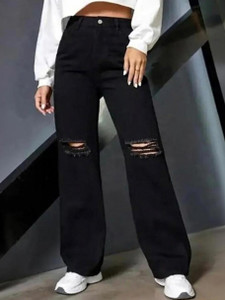 Star4well Relaxed Fit Women Black Jeans