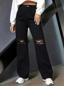 Star4well Relaxed Fit Women Black Jeans