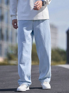 MEIXN Loose Fit Men Light Blue Jeans
