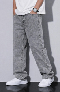 Snjt Baggy Fit Men Grey Jeans - Image 6