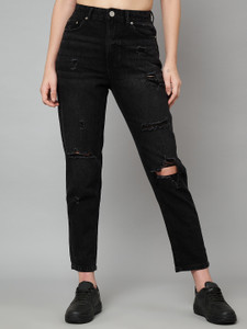 ZaaHii Boyfriend Women Black Jeans