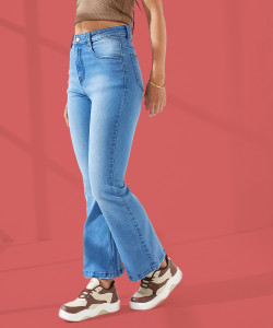 DOLCE CRUDO Boot-Leg Women Blue Jeans