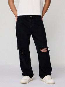 Star4well Relaxed Fit Men Black Jeans