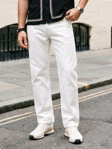 Urbano Fashion Relaxed Fit Men White Jeans