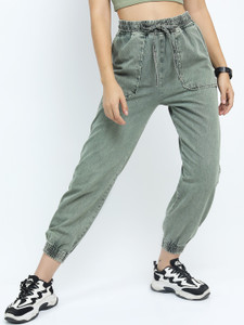 Tokyo Talkies Jogger Fit Women Dark Green Jeans