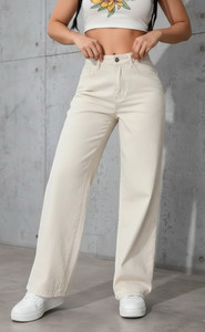 PINKLIT Loose Fit Women Beige Jeans