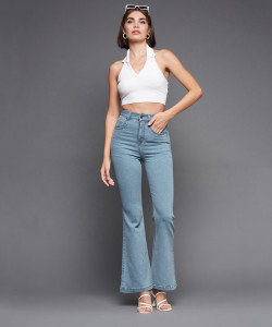Miss Chase Boot-Leg Women Blue Jeans