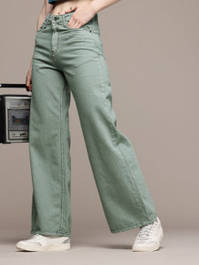 Roadster Tapered Fit Women Green Jeans