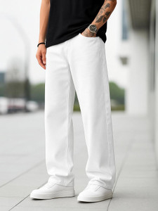 Maahit Loose Fit Men White Jeans