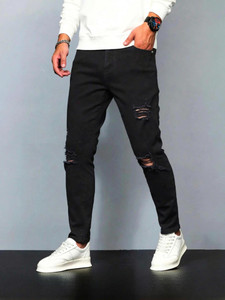 Creatywitty Slim Men Black Jeans