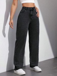 Jeansle Straight Fit Women Black Jeans
