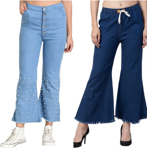 LIKEEFASHION Flared Women Blue Jeans