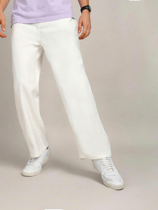 MONTREZ Straight Fit Men White Jeans